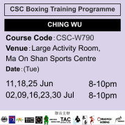 2024-25 社區體育會拳擊訓練計劃證書課程 6-7月 CSC-W790 (青武搏藝)